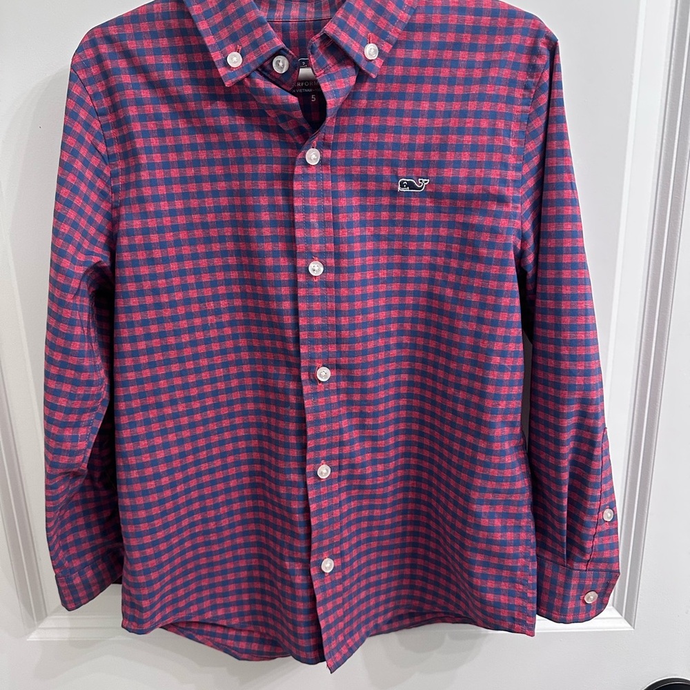 Vineyard Vines Boys Sz 5 Performance collared shirt